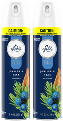 Glade Juniper & Teak Air Freshener Spray, 8.3 oz. (235g) (Pack of 2)
