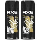 Axe Gold Oud Wood & Fresh Vanilla Deodorant Body Spray, 150ml (4oz) (Pack of 2)