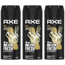 Axe Gold Oud Wood & Fresh Vanilla Deodorant Body Spray, 150ml (4oz) (Pack of 3)