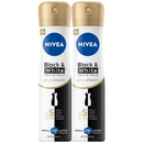 Nivea Black & White Invisible Silky Smooth Spray, 6.76oz. (200ml) (Pack of 2)