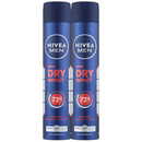 Nivea Men Dry Impact 72 Hour Anti-Perspirant Spray, 6.76oz. (200ml) (Pack of 2)