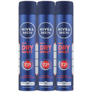 Nivea Men Dry Impact 72 Hour Anti-Perspirant Spray, 6.76oz. (200ml) (Pack of 3)