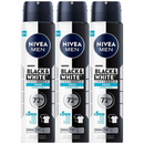 Nivea Men Black & White Invisible Fresh 72H Spray, 6.76oz. (200ml) (Pack of 3)