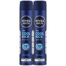 Nivea Men Cool Kick Quick Dry Anti-Perspirant Spray, 6.76oz (200ml) (Pack of 2)