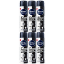 Nivea Men Black & White Invisible Original 72H Spray 6.76oz (200ml) (Pack of 6)