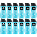 Adidas Ice Dive Shower Gel 3-in-1 Body, Hair, Face, 8.4oz (250ml) (Pack of 12)