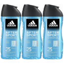 Adidas After Sport Shower Gel 3-in-1 Body Hair Face, 8.4oz (250ml) (Pack of 3)