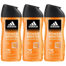 Adidas Power Booster Shower Gel 3-in-1 Body Hair Face 8.4oz (250ml) (Pack of 3)