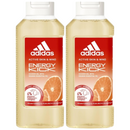Adidas Energy Kick Shower Gel - Orange Essential Oil 13.5oz (400ml) (Pack of 2)