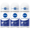 Nivea Protect & Care w/ Nivea Cream 72Hr Non-Irritating, 1.7oz (Pack of 3)