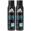 Adidas Ice Dive Deodorant Body Spray - Cool & Aquatic, 5oz. (150ml) (Pack of 2)