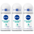 Nivea Extra Bright Happy Shave Antiperspirant Deodorant, 1.7oz 50ml (Pack of 3)