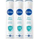 Nivea Dry Fresh 72 Hour Antibacterial Anti-Perspirant Spray, 200ml (Pack of 3)