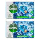 2 Count x Dettol Instant Cool Antibacterial Soap Bar, 3.5oz (100g)