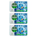 3 Count x Dettol Instant Cool Antibacterial Soap Bar, 3.5oz (100g)
