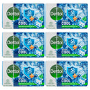 6 Count x Dettol Instant Cool Antibacterial Soap Bar, 3.5oz (100g)