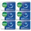 6 Count x Dettol Active Antibacterial Soap Bar, 3.5oz (100g)