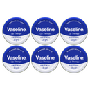 6 Pack x Vaseline Original Lip Therapy Tin - Soothes Dry Lips, 20g (0.17oz)
