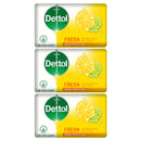 3 Count x Dettol Fresh Antibacterial Soap Bar, 3.5oz (100g)