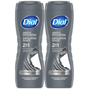 2 Pack x Dial Gentle Exfoliating 2-in-1 Body+Face Wash with Charcoal, 16oz.
