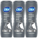 3 Pack x Dial Gentle Exfoliating 2-in-1 Body+Face Wash with Charcoal, 16oz.