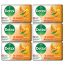 6 Count x Dettol Re-Energize Antibacterial Soap Bar, 3.5oz (100g)