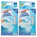 2 Pack x Ocean Scent Toilet Cleaning Gel - 60 Days - 2 Dispensers (28 Gel Stamps), 1.61oz
