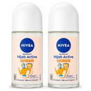 2 Pack x Nivea Hijab Active Bright & Dry HALAL 48H Roll-On, 1.7oz (50ml)
