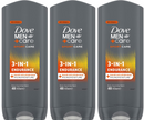 3 Count x Dove Men 3-In-1 Endurance Body Face & Hair Wash, 13.52oz (400ml)