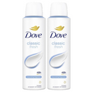 2 Pack x Dove Classic Fresh 48H Anti-Perspirant Deodorant Spray, 5oz (150ml)