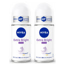 2 Pack x Nivea Extra Bright & Firm Q10 48H Anti-Perspirant Roll-On 1.7oz (50ml)