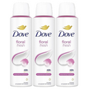 3 Count x Dove Floral Fresh 48H Anti-Perspirant Deodorant Spray, 5oz. (150ml)