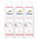 3 Pack x Dove Powder Fresh 48H Anti-Perspirant Deodorant Spray, 5oz (150ml)