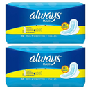 Always Maxi Regular with Flexi-Wings Size 1 Sanitary Pads, 10 ct. (Pack of 2)