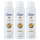 3 Pack x Dove Go Fresh Passion Fruit Scent Deodorant Body Spray, 5oz (150ml)