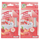 2 Pack x Peach Scent Toilet Cleaning Gel - 60 Days - 2 Dispensers (28 Gel Stamps), 1.61oz