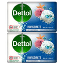 2 Count x Dettol Invigorate Antibacterial Soap Bar, 3.5oz (100g)