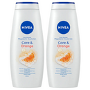 2 Pack x Nivea Care & Orange Body Wash, 22oz. (650ml)