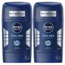 2 Pack x Nivea Men Cool Kick 48 Hour Deodorant , 1.7oz (50ml)