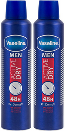2 Pack x Vaseline Men Active Dry Anti-Perspirant Spray, 8.45oz (250ml)