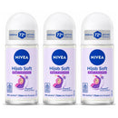 3 Pack x Nivea Hijab Soft Bright & Shaveless HALAL 72H Roll-On, 1.7oz (50ml)