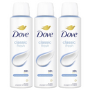 3 Pack x Dove Classic Fresh 48H Anti-Perspirant Deodorant Spray, 5oz (150ml)