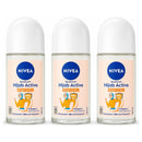 3 Pack x Nivea Hijab Active Bright & Dry HALAL 48H Roll-On, 1.7oz (50ml)