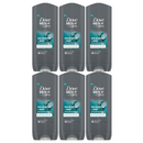 6 Count x Dove Men Eucalyptus + Mint Body Face & Hair Wash, 13.52oz (400ml)