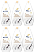 6 Pack x Dove Calming Caring Bath Shea Butter & Vanilla Scent 15.2oz (450ml)