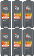 6 Count x Dove Men 3-In-1 Endurance Body Face & Hair Wash, 13.52oz (400ml)