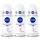 3 Pack x Nivea Extra Bright & Firm Q10 48H Anti-Perspirant Roll-On 1.7oz (50ml)