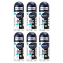 6 Pack x Nivea Men Black & White Invisible Fresh 72H Roll-On, 1.7oz (50ml)