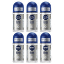 6 Pack x Nivea Men Silver Protect 72H Anti-Perspirant Roll-On, 1.7oz (50ml)
