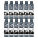 12 Pack x Dove Men Invisible Dry 72H Anti-Perspirant Deodorant Spray, 5oz